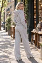 Contrast Zip Fitted Hoodie