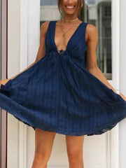 V-Neck Asymmetric A-Line Dress