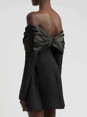 Elegant Off-Shoulder Flared Bell Sleeve Dress