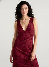 Floral Print V-Neck Sleeveless Fitted Party Dress