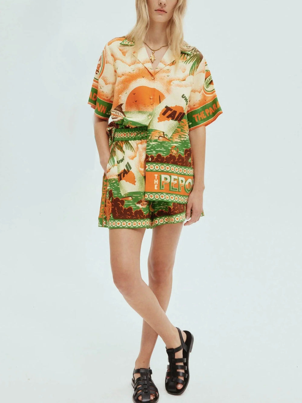 Sunny Print Shorts Two-piece Set