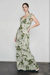 Elegant Ruffle Floral Dress
