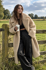Extended Sherpa Fleece Warm Fuzzy Overcoat