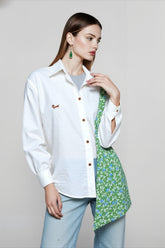 Linen Blend Embroidered Blouse
