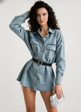 Vintage Distressed Denim Blouse