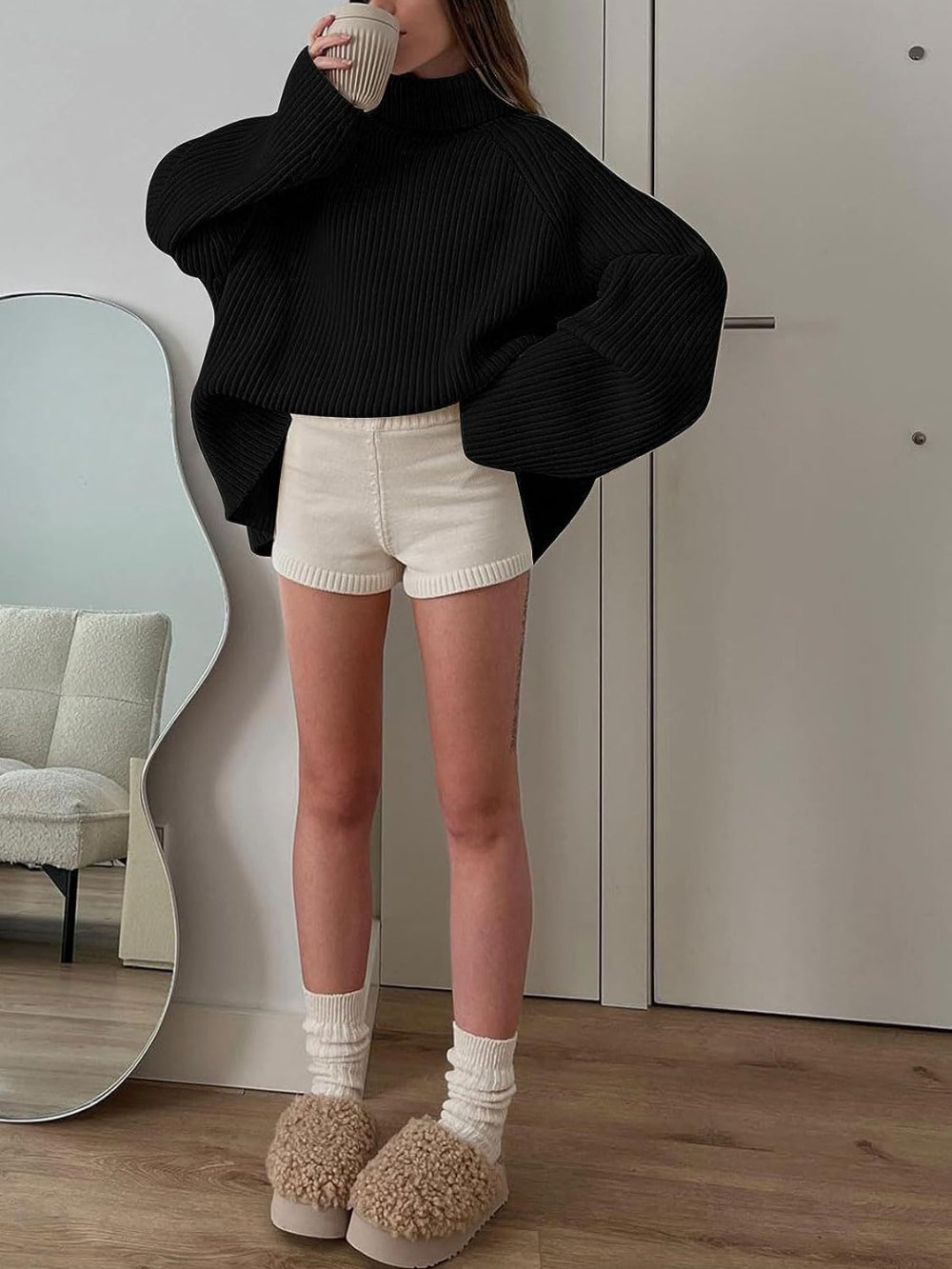 Loose Fit Turtleneck Sweater