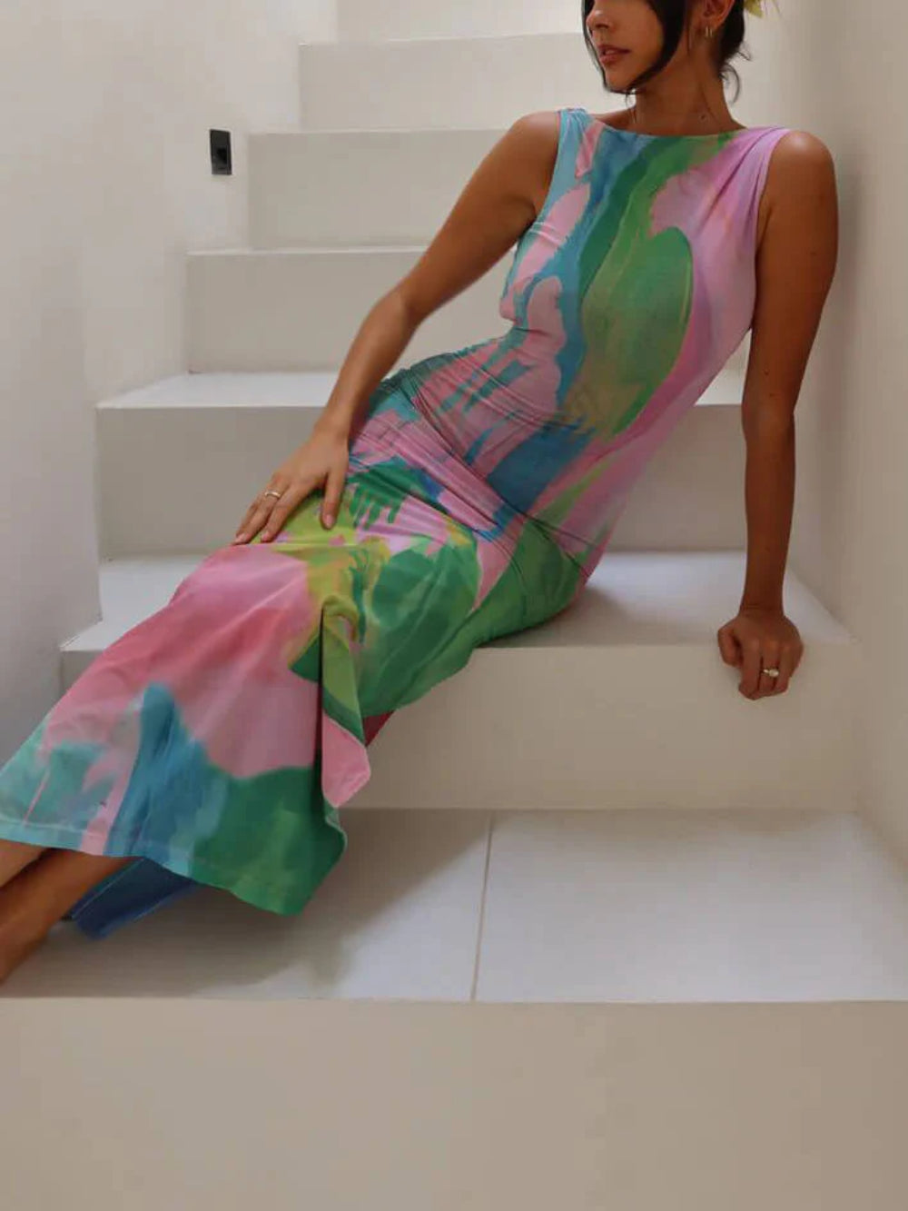 Backless Sleeveless Dress with Side Slits
