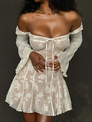 Black Lace Corset Mini Dress