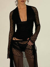 Polka Dot Lace Sheer Top