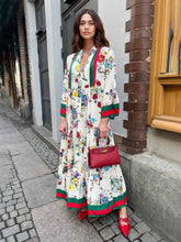 Floral Print Bell Sleeve Maxi Dress