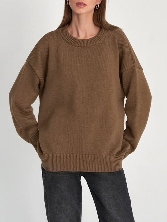 Casual Crewneck Knit Sweater