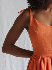 Backless Suspender High Waist Mini Dress