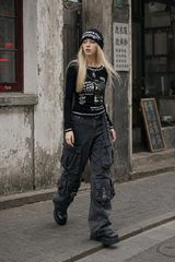 Denim Multi-Pocket Street Loose Cargo Pants