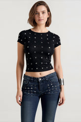 Metal Trim Fitted T-shirts