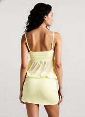 Off Shoulder Sheer Mesh Cami Bodycon Mini Dress
