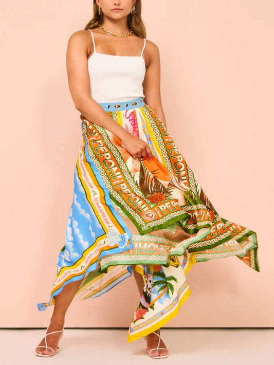 Casual Irregular Cut Midi Skirt