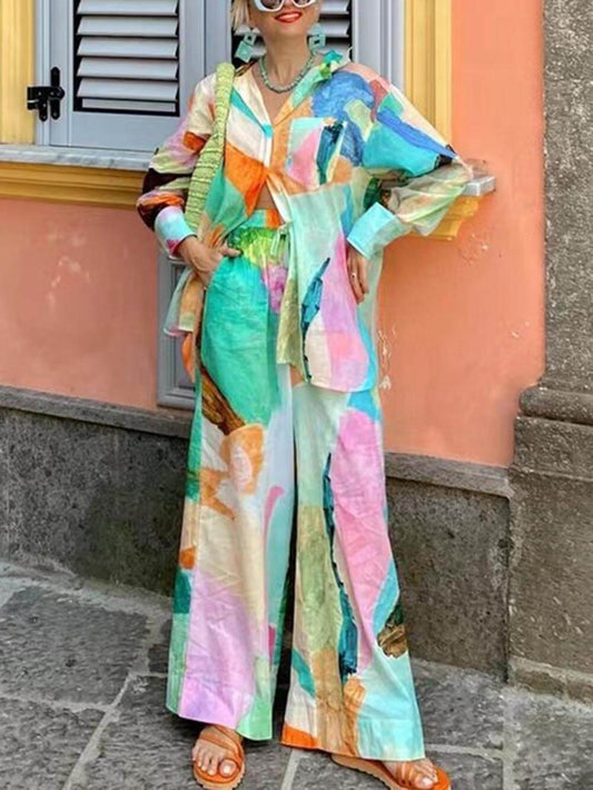 Loose Fit Printed Shirt Outfit