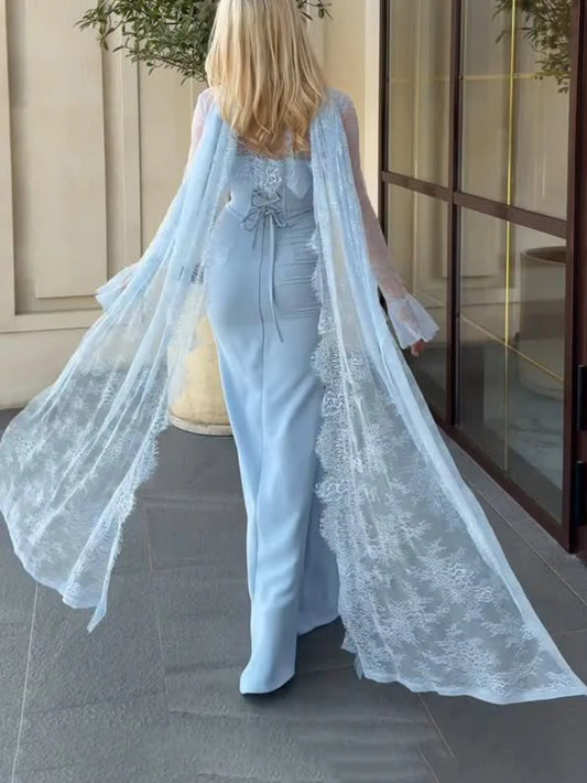 Ruffled Long Sleeve Maxi Dress
