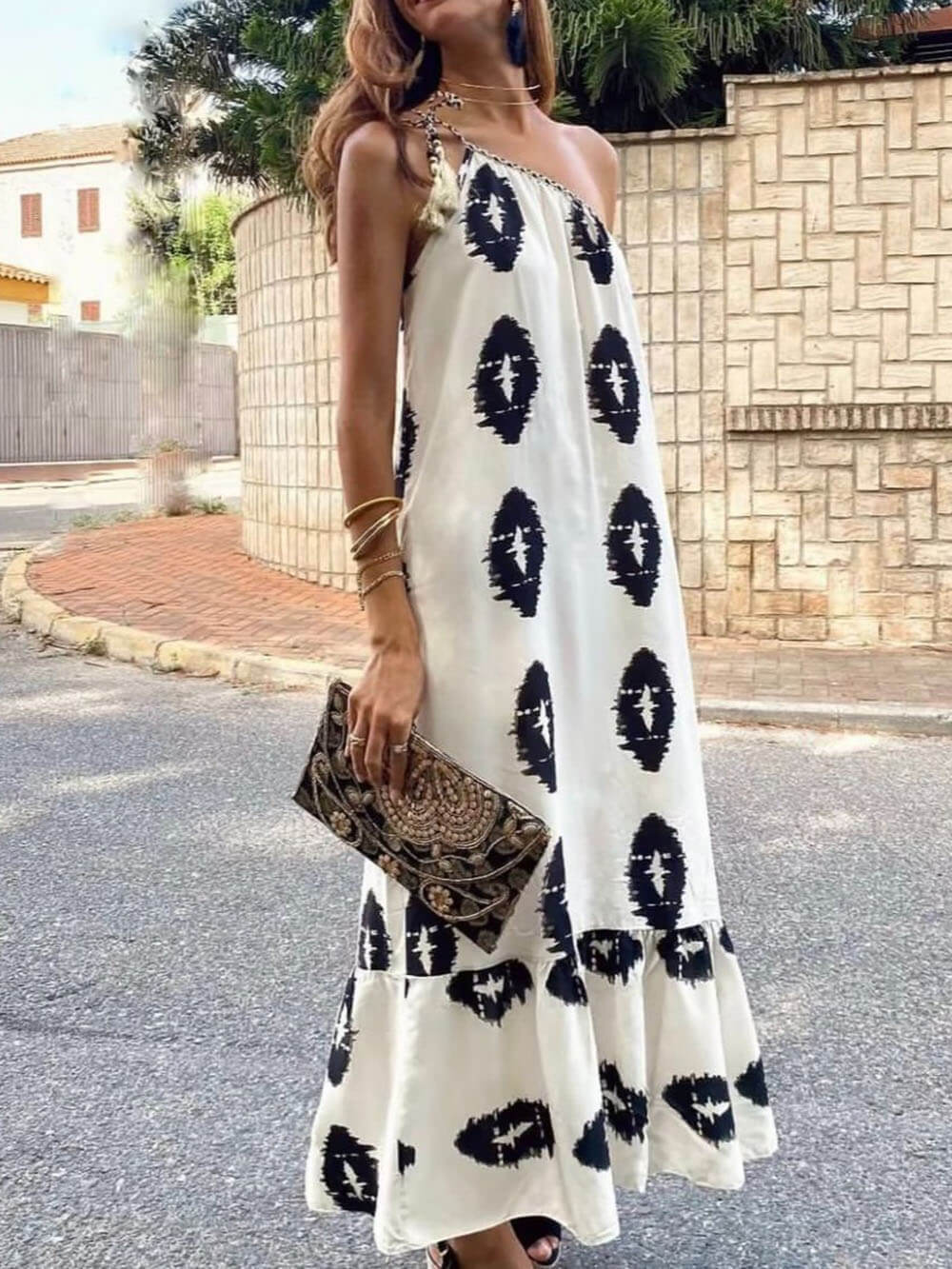 French Style Asymmetrical Cami Dress