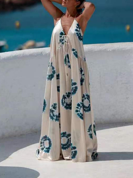 Casual Printed Strappy Dress