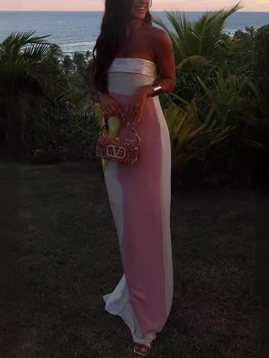 Print Strapless Dress