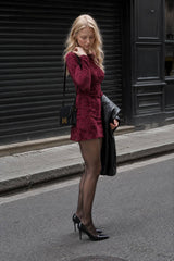 Mesh Floral Long Sleeve Bodycon Dress