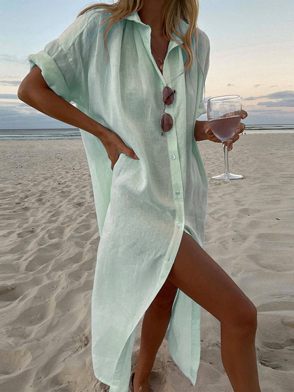 Casual Long Sleeve Shirt Dress