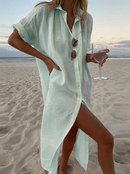 Casual Long Sleeve Shirt Dress