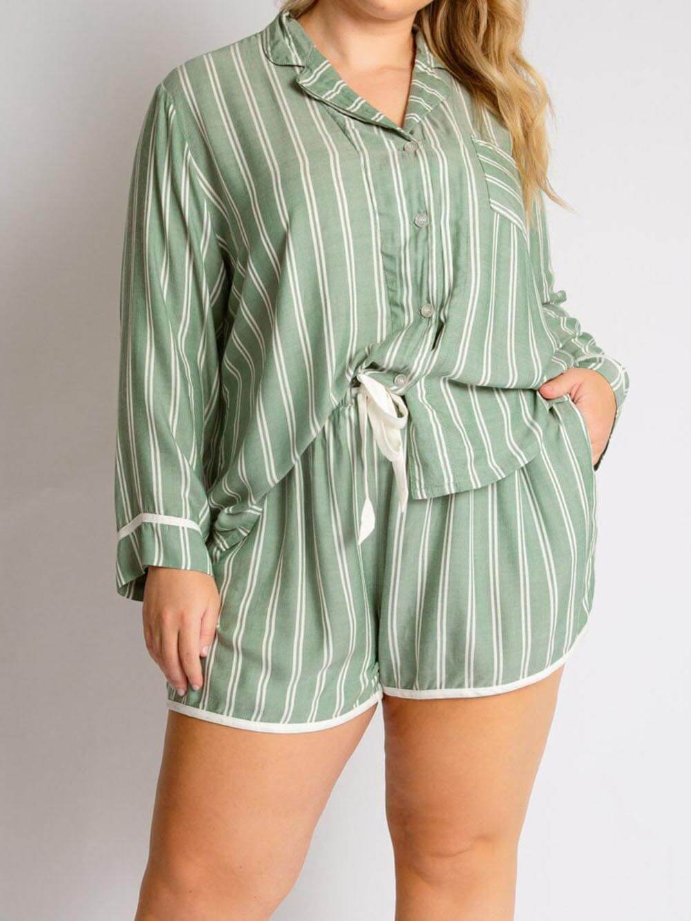 Long Sleeve Striped Pajama Set