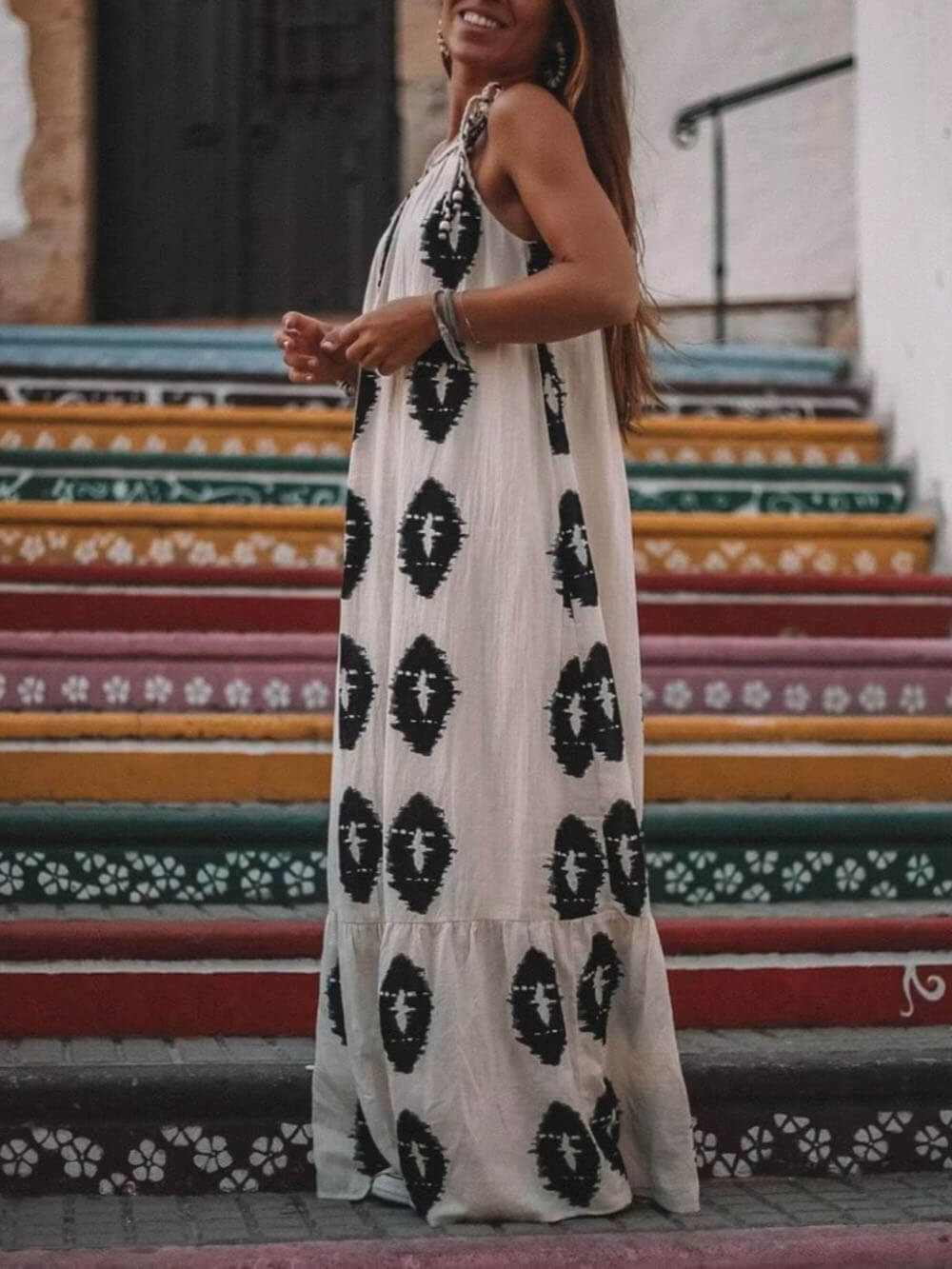 French Style Asymmetrical Cami Dress