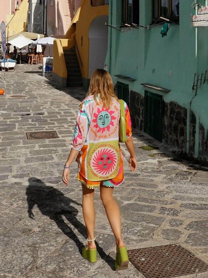 Casual Ethnic Print Two Piece Outfit