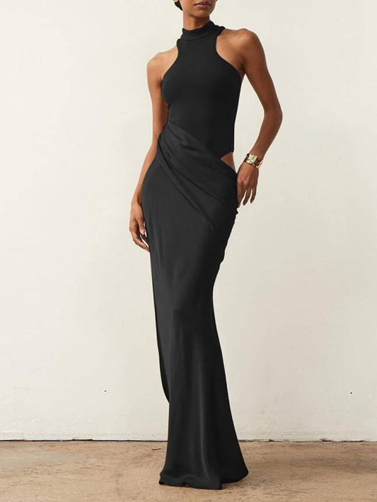 Sleeveless Bodycon Hollow Maxi Dress