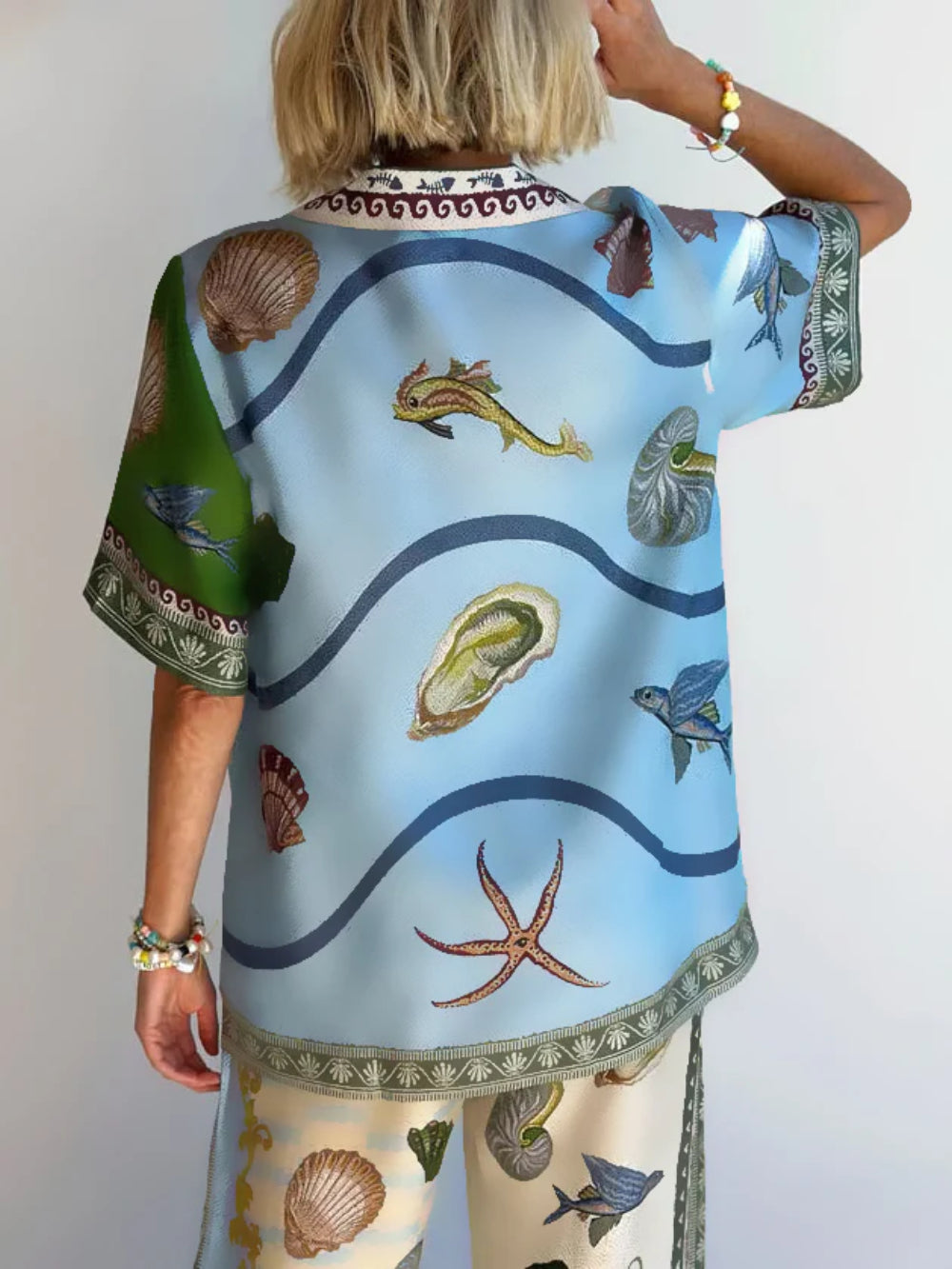 Loose Fit Ocean Floral Shirt