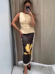 High Waist Zipper Pencil Skirt