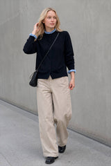 Ruffle Trim Contrast Cardigan