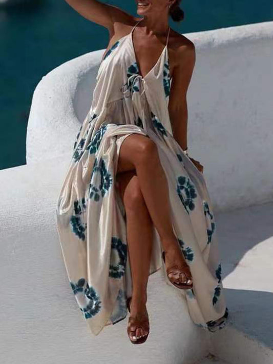 Casual Printed Strappy Dress