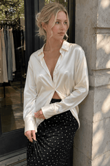 Elegant Polka Dot Straight Leg Pants