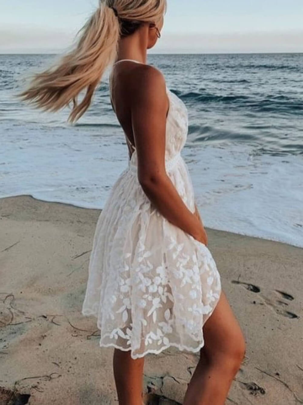Lace Trim Maxi Dress