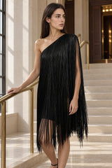 Simple Flowy Fringe Party Cocktail Dress