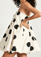 Polka Dot Print Bodycon Mini Dress