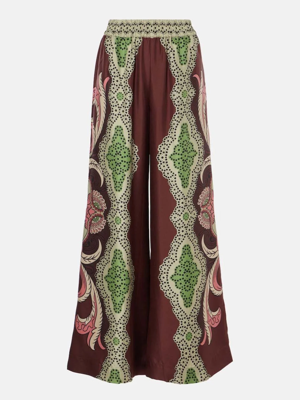 Retro Floral Wide-Leg Pants