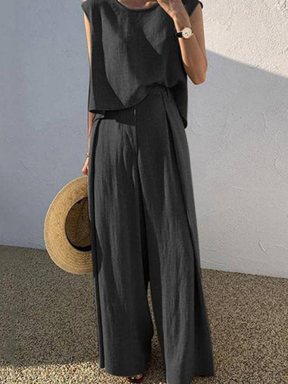 Loose Fit Two Piece Pants Set