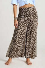 Elegant Leopard Print Slim A-Line Skirt