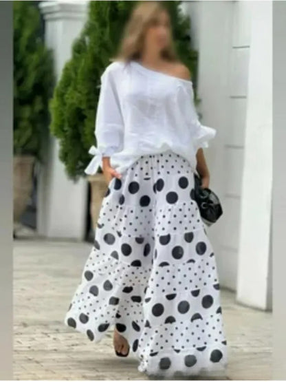 Asym Neck Polka Dot Set