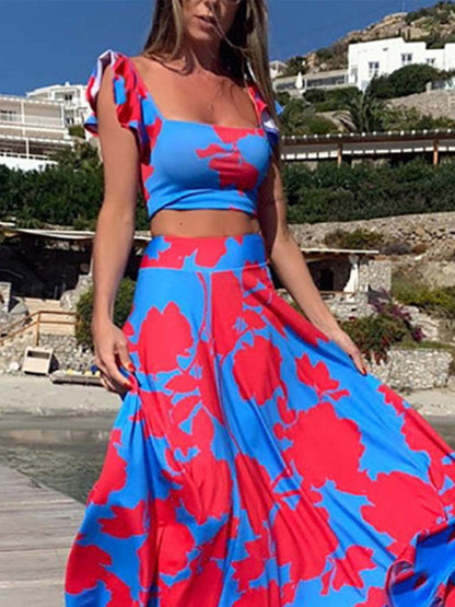 Printed Swing Skirt Set