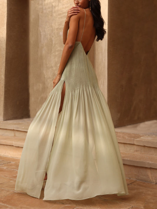 Deep V Neck Sleeveless Loose Dress