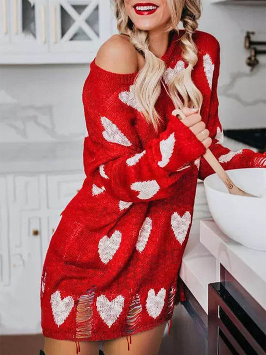 Hollow Heart Knit Dress