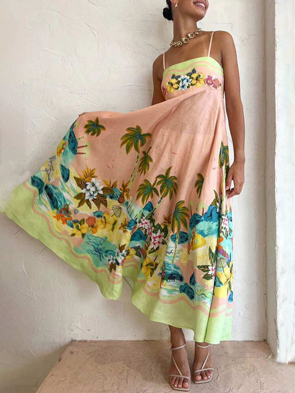 Sling Printed Casual Dress