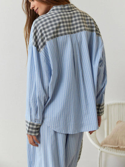 Loose Fit Blue Sleepwear Set