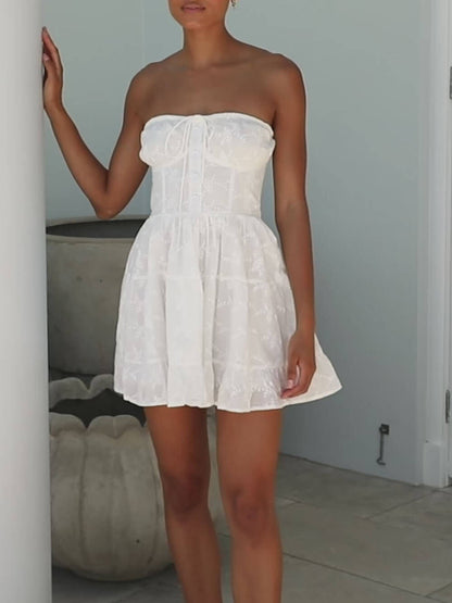 Special Holiday Lace Detail Mini Dress